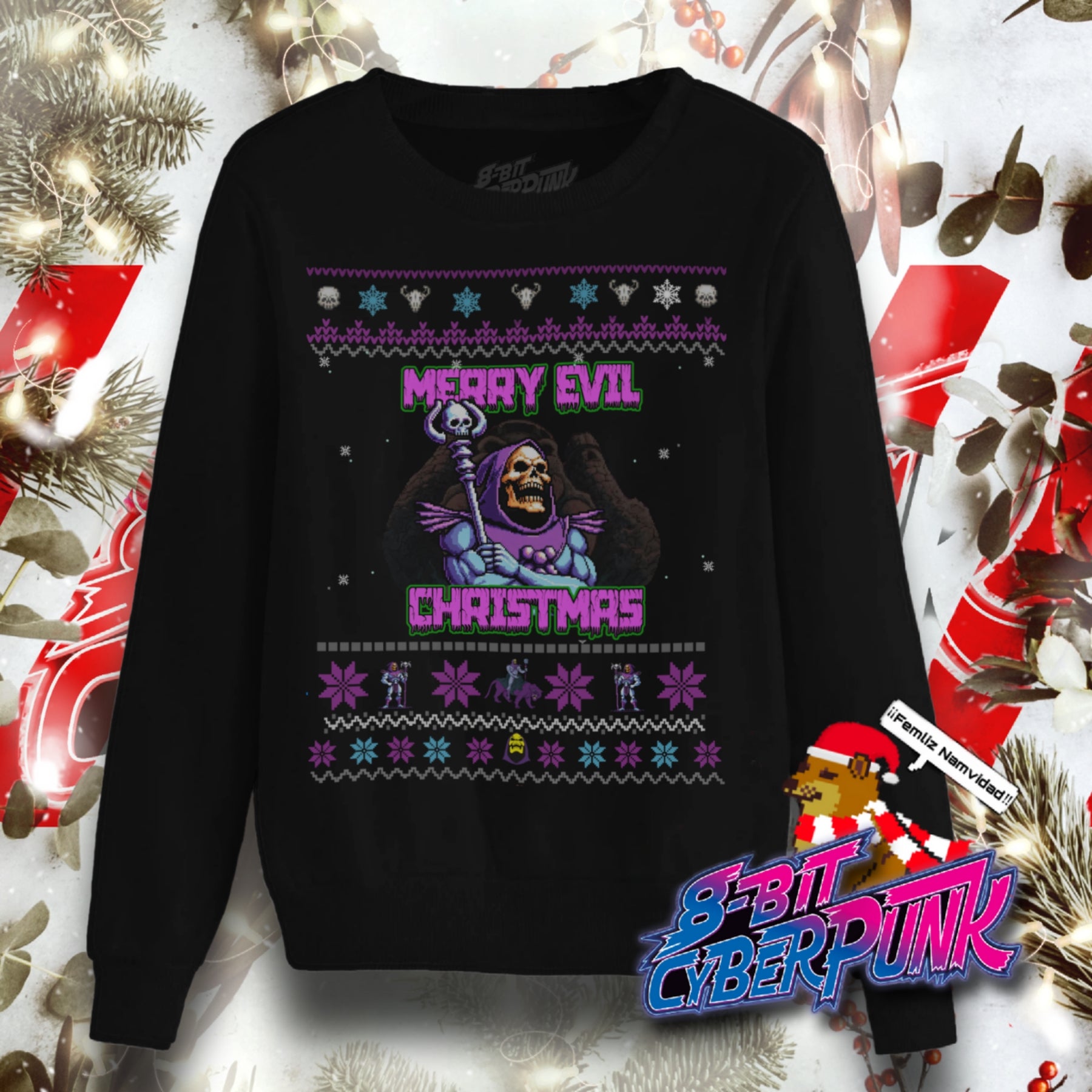 Ugly Sweater Skeletor Merry Evil Christmas Unisex