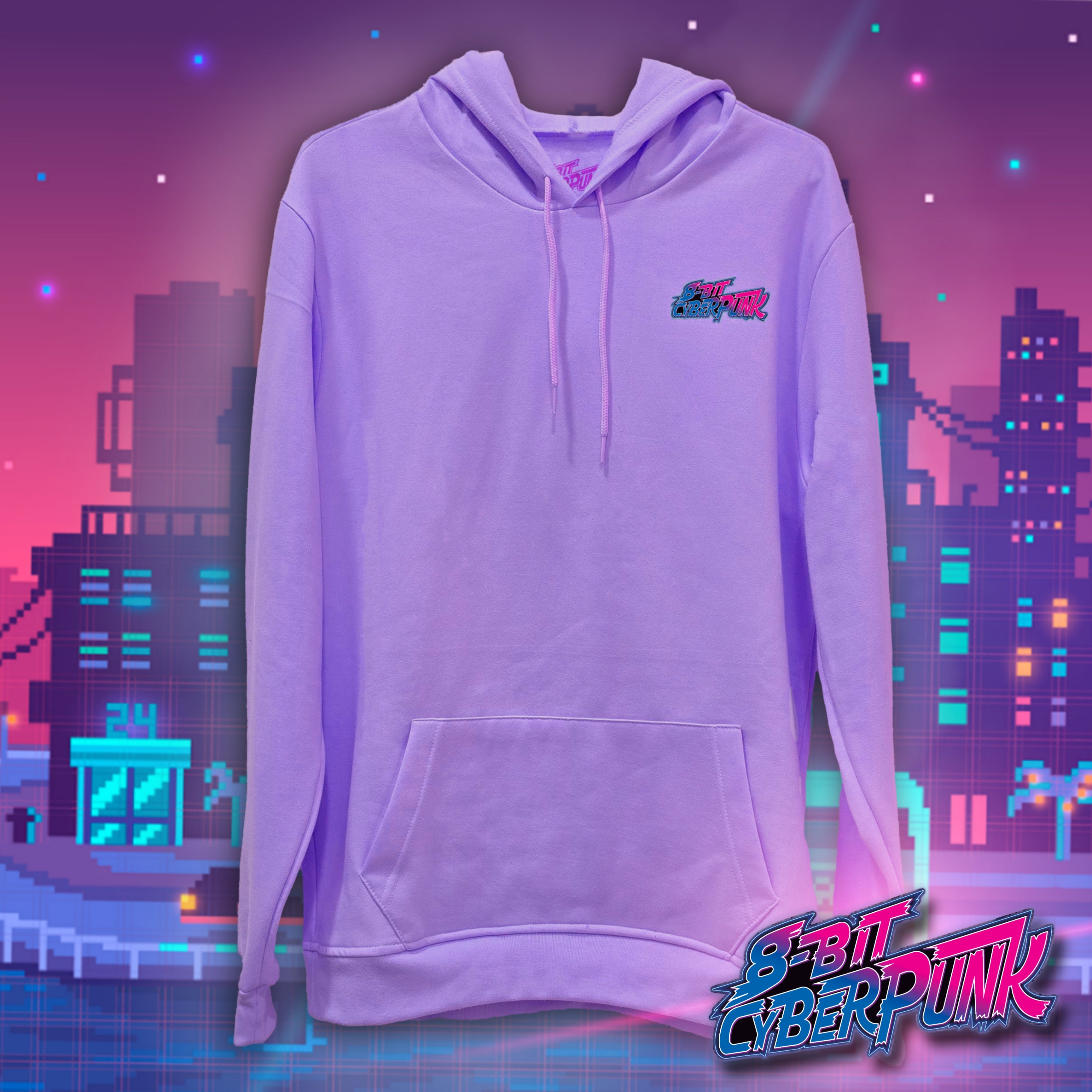 8 Bit Cyberpunk City Hoodie Unisex