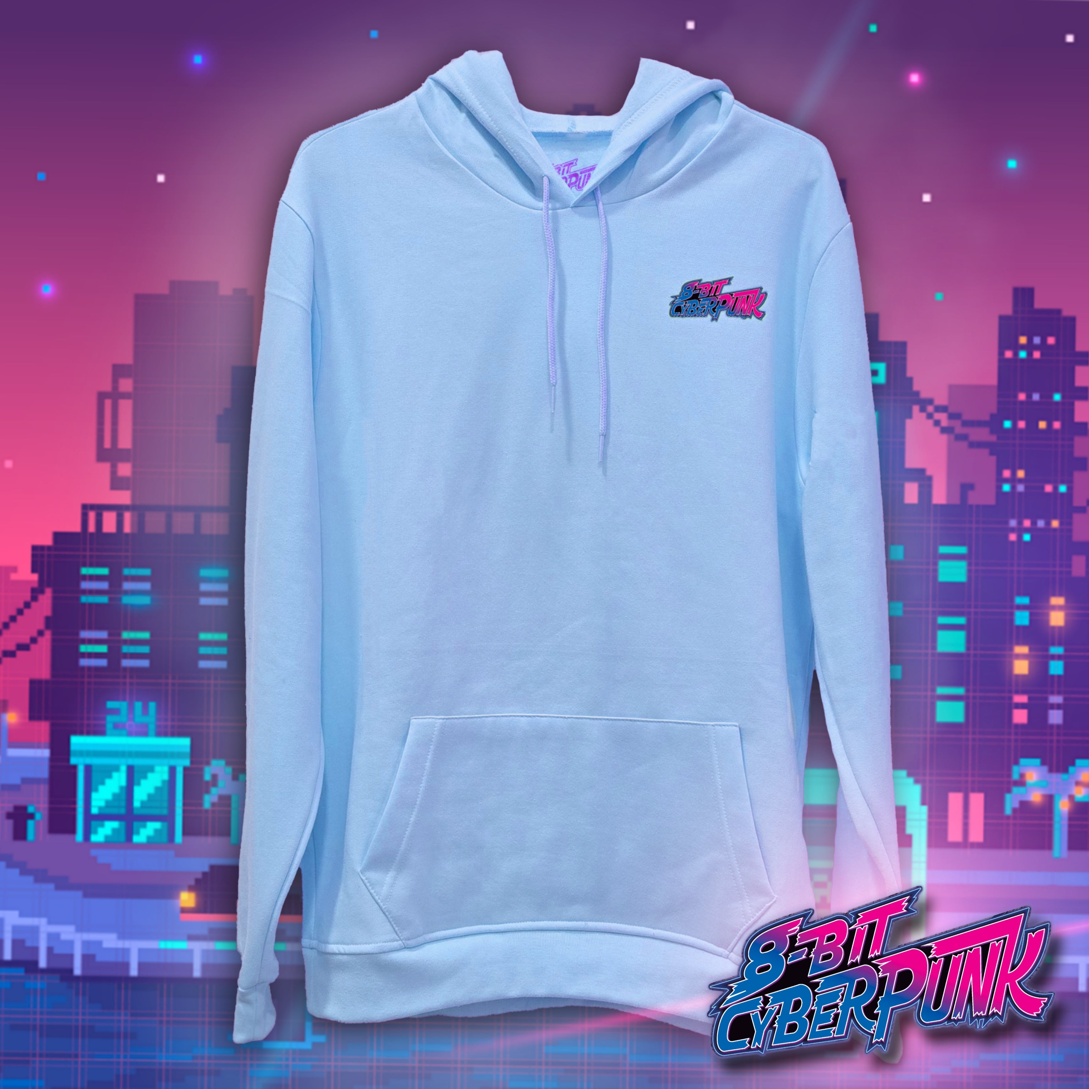 8 Bit Cyberpunk City Hoodie Unisex