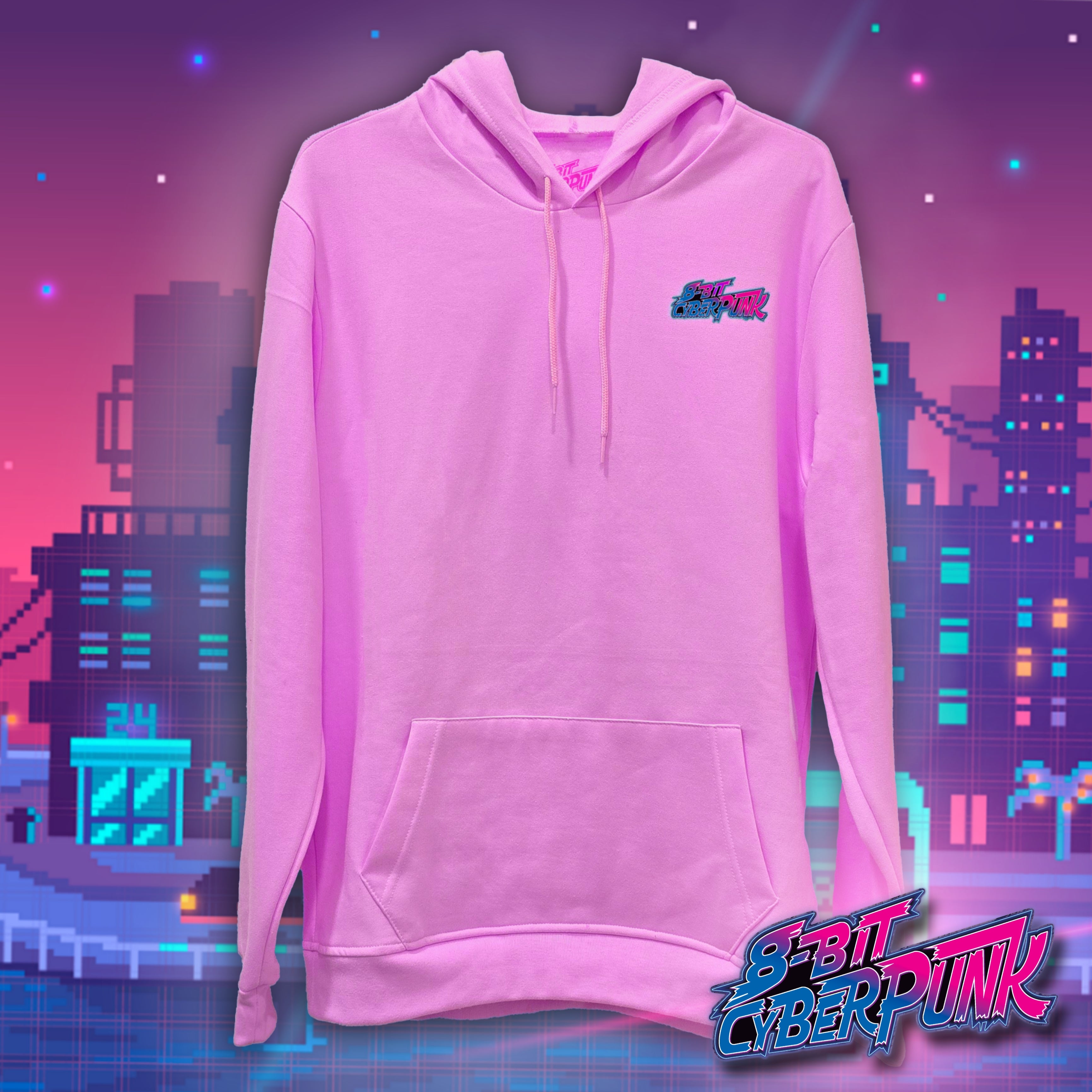 8 Bit Cyberpunk City Hoodie Unisex