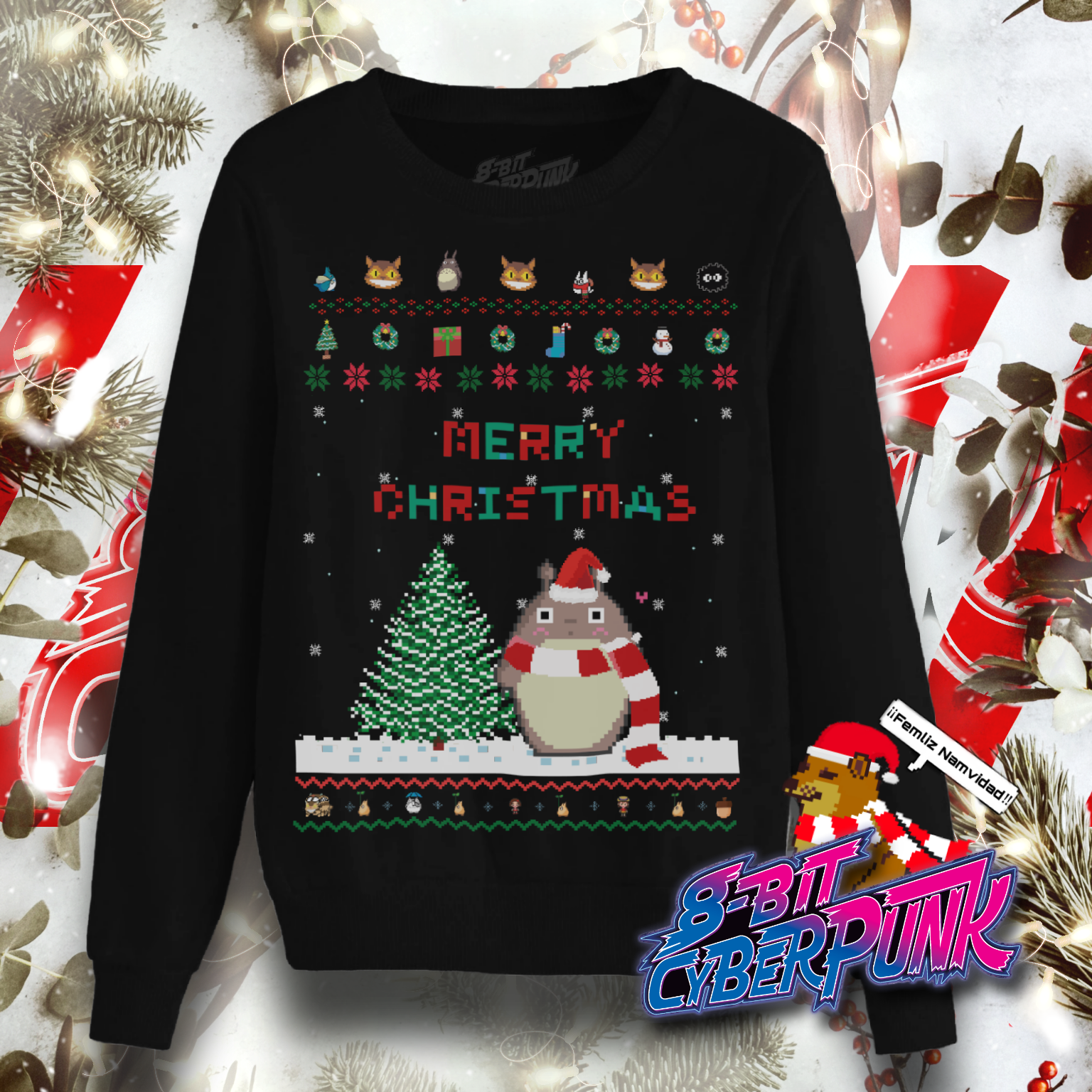 Ugly Sweater Totoro (Black) Unisex