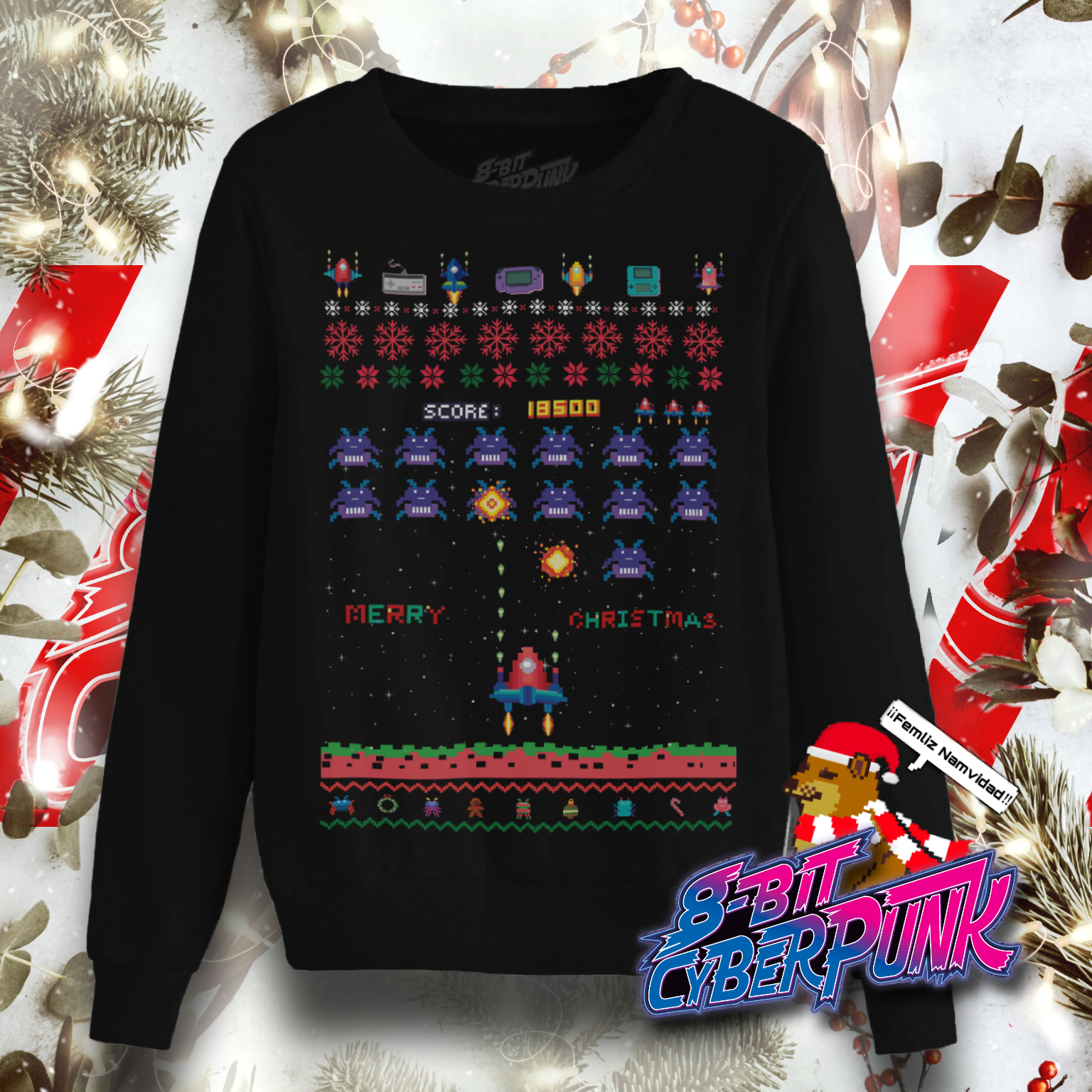 Ugly Sweater Space Invaders Unisex