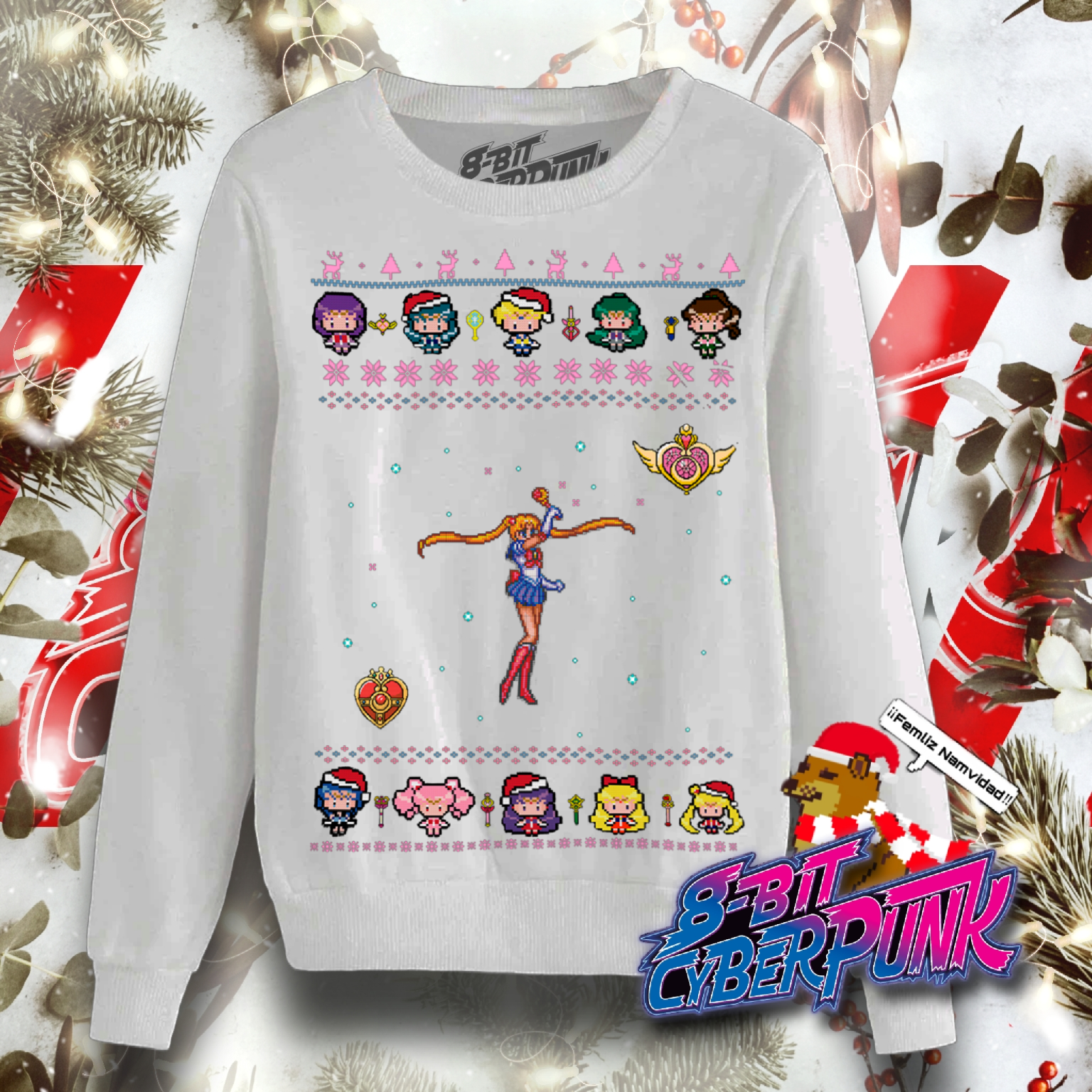 Ugly Sweater Sailor Moon (white) Unisex